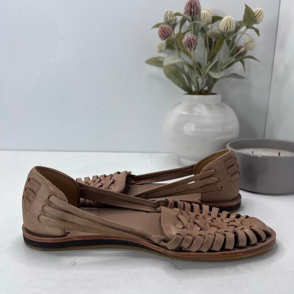 Nisolo Huarache Leather Sandal Slip On Leather Almond Women 7 NWOB Anthropologie - Picture 6 of 9